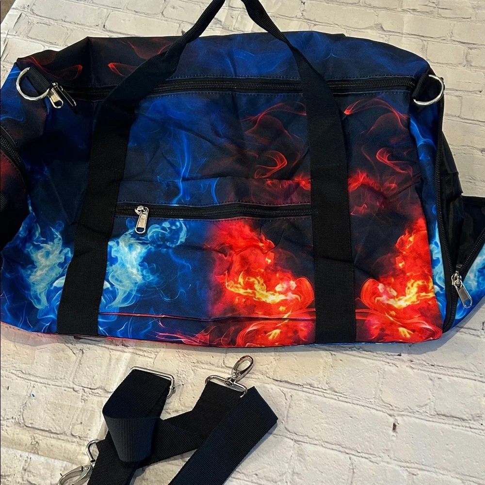 Stylish Blue and Red Men's Duffle Bag